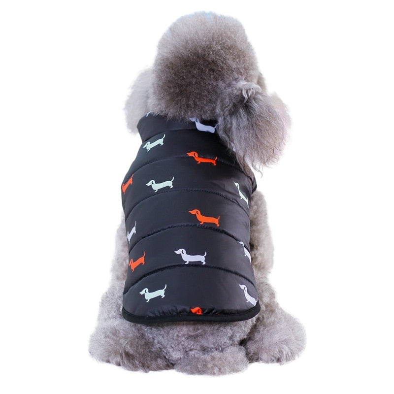 Dog Print Down Vest